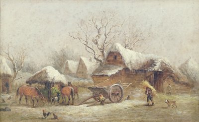 A Winter Farmyard Scene by Thomas Smythe